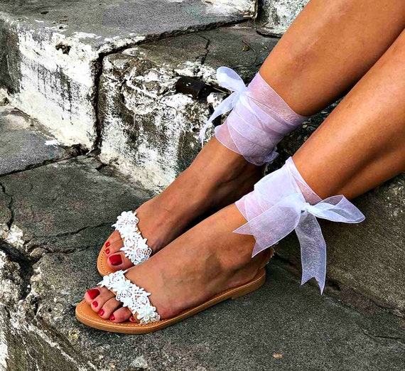 de de ganchillo de zapatos planos con - Etsy España