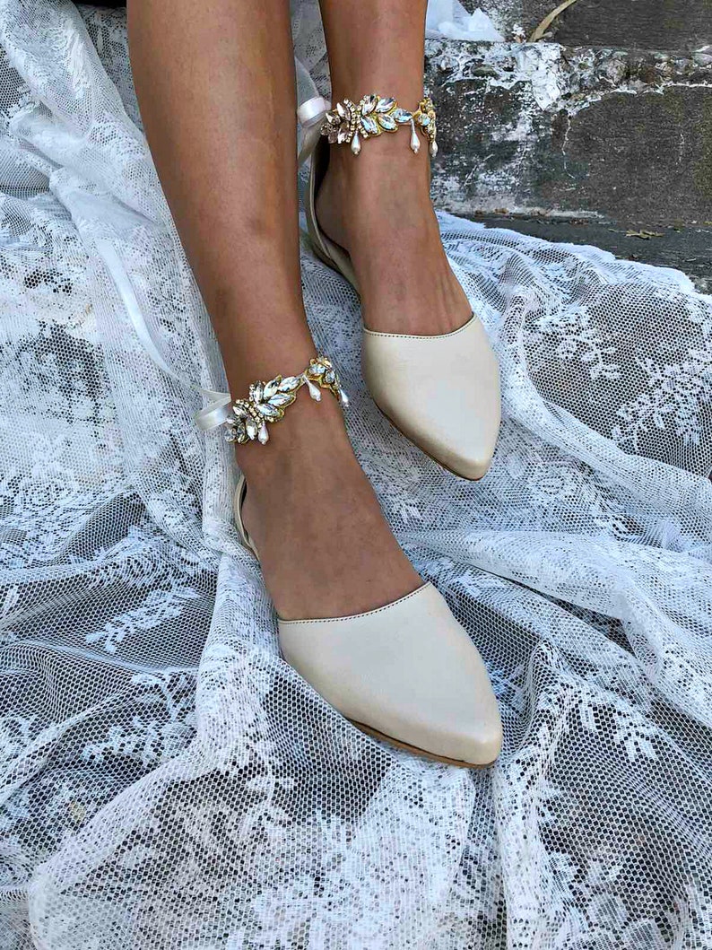 ivory crochet flats