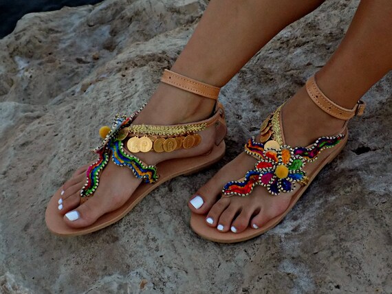 female hand made sandals