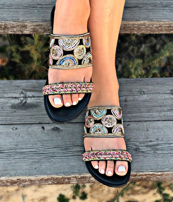 Sandalias de cuero Boho sandalias decoradas sandalias boho | Etsy México