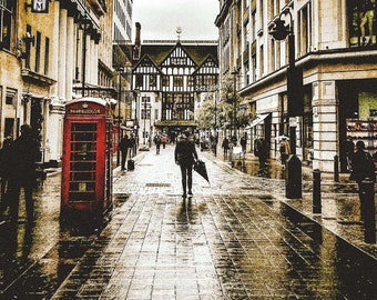 Liberty London Photo Art Print - London Phone Booth - Fine Art Photography - C-Type Print - Home and Office Decor -