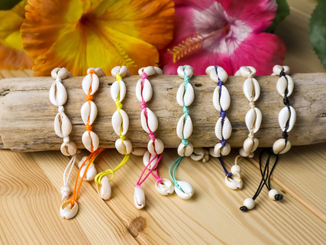 Handmade Cowrie Shell Bracelet – Adjustable Boho Beach Jewelry - Etsy