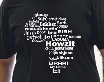 South Africa Slang T-Shirt – Local Word Map, Heritage Tee