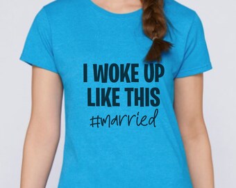 Personalized Bride T-Shirt, #married Wedding Gift