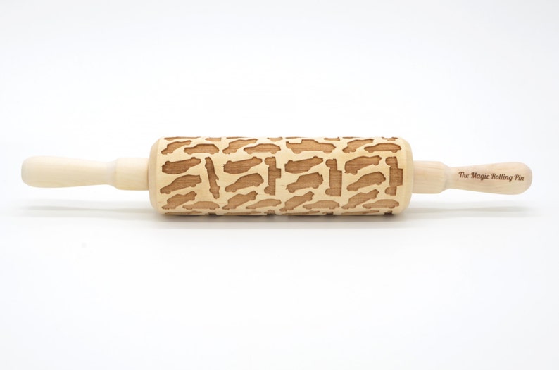 Driver gift Car Ornaments engraved rolling pin by laser Cars Silhouette rolling pin embossing rolling pin Rolling pin for a kids gift