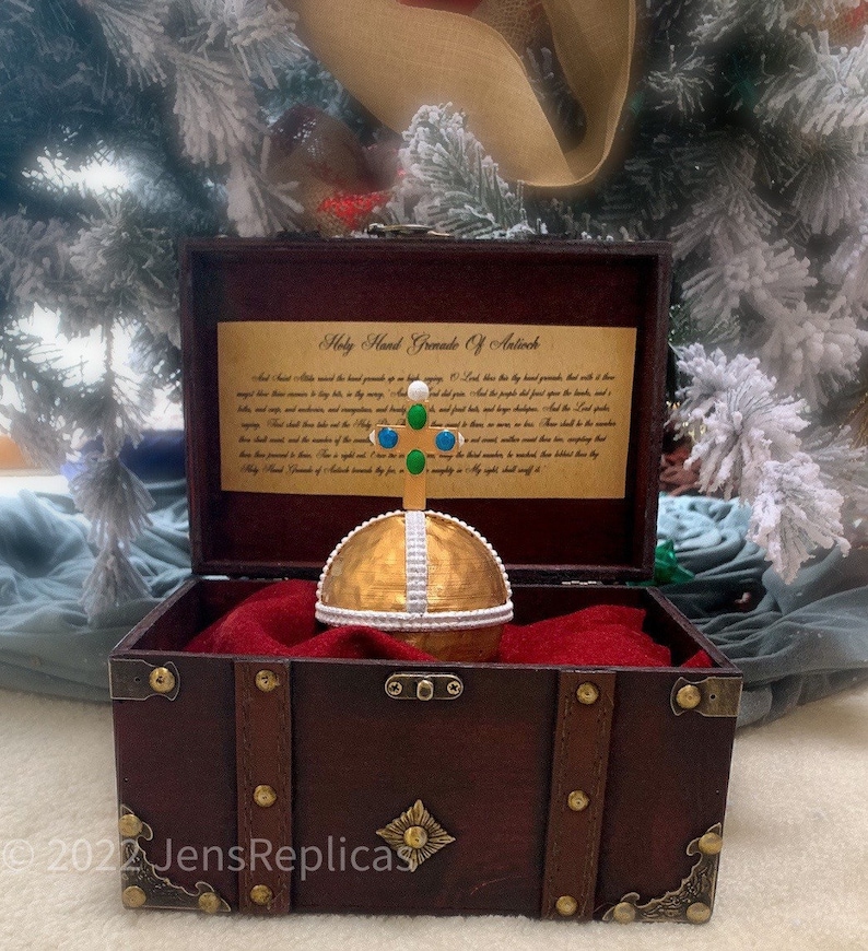Holy Hand Grenade Deluxe Special Edition with Royal Red Lining, Gift for Adult Son, Gift for Husband, Handmade Birthday Gift image 3