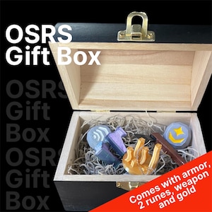 OSRS Geschenkbox mit 5 Miniaturen, Oldschool Geschenk für Sie oder Ihn, Gamerzimmer, Geburtstagsgeschenk, Weihnachten für Ihn, Gamer Geeky Geschenk, Dekor