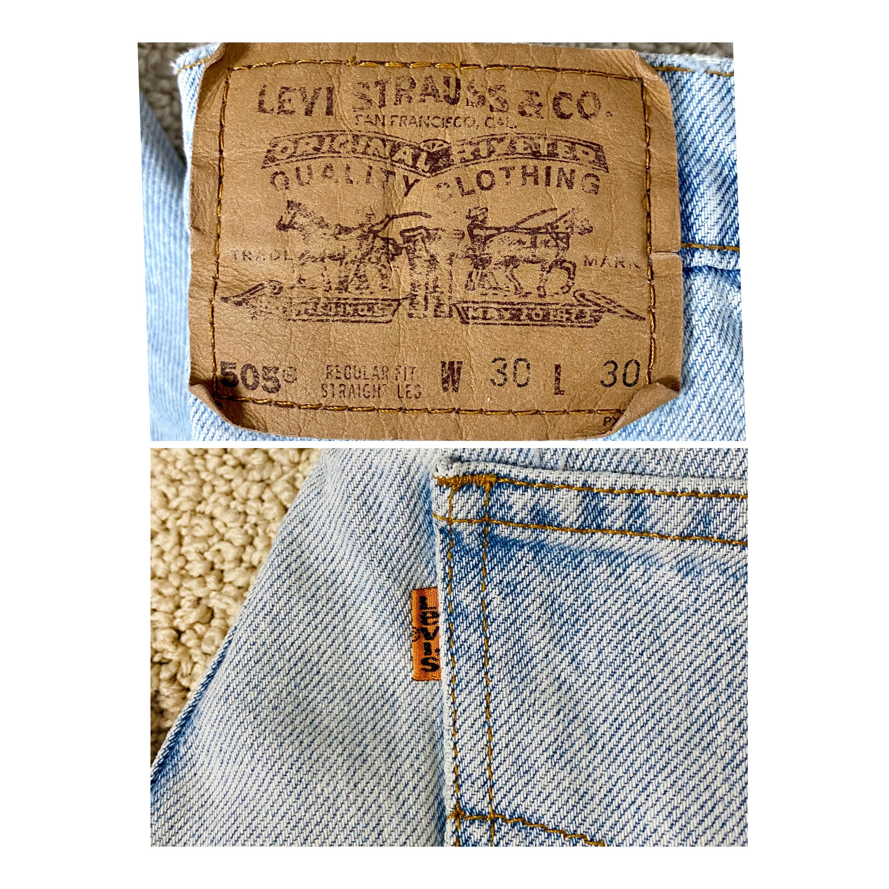 Vintage Levis 505 Orange Tag Light Washed Jeans Mens Unisex Etsy