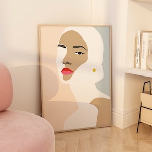 Abstract face PRINTABLE, Female portrait illustration, Minimal face drawing, Fashion wall art, Female poster, Beauty illustration, Minimal