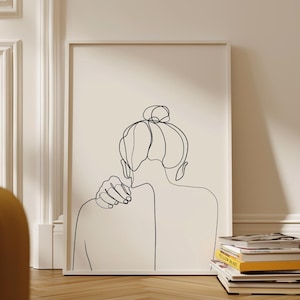 Woman Back Line Art Print: Minimalist Silhouette (Digital Download)