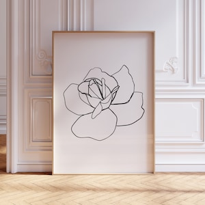 Abstract rose sketch, Flower line drawing, Rose poster, Rose line art, Flower wall art, Minimalist art, Botanical print, Abstract flower