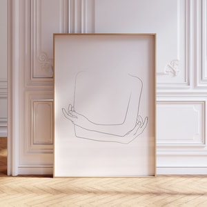Minimalist hands line art, Hands sketch art, Hands line drawing, Woman hands artwork, Abstract hands, Minimalist wall art, Fine line print