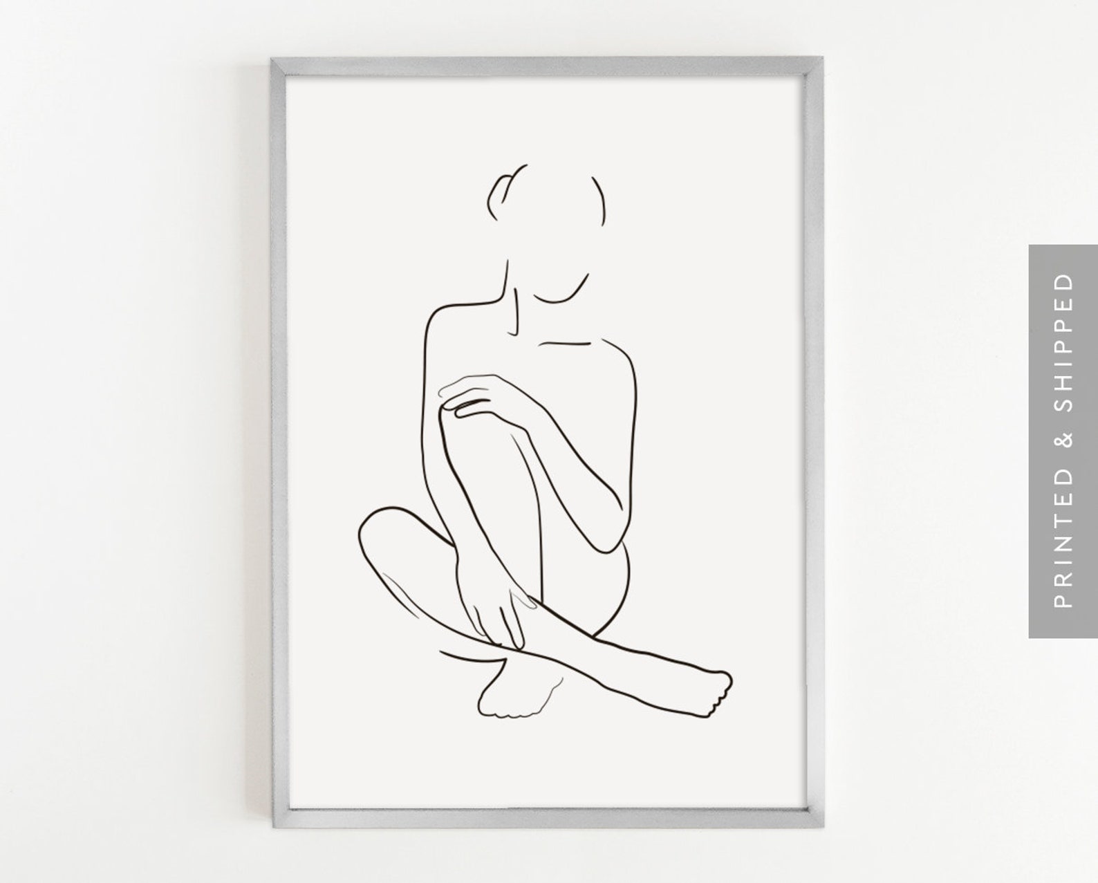 Female Pose Print, Line Drawing Woman, Minimalist Figure Line Drawing, Fema...