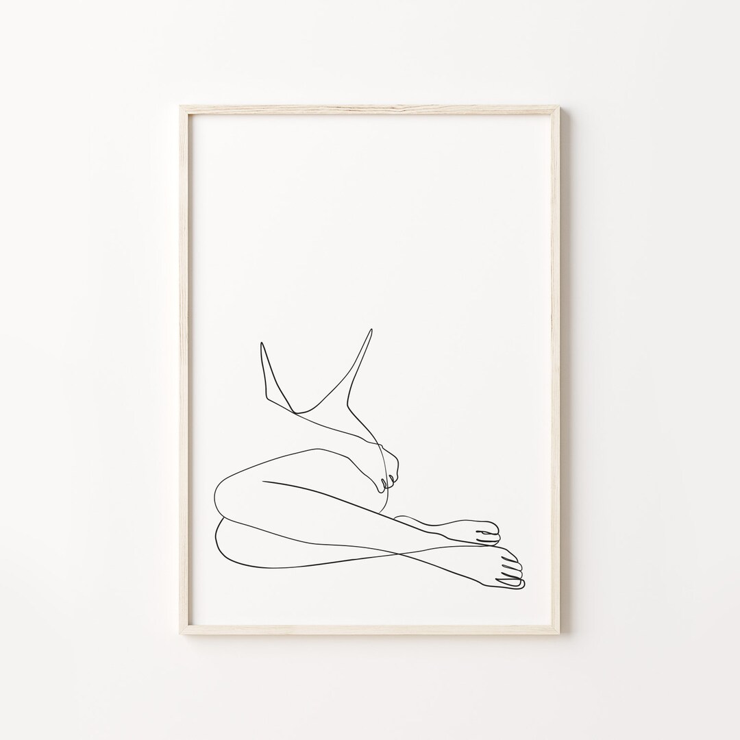 Minimalist Woman Line Art Print: Abstract Female Body (digital Download ...