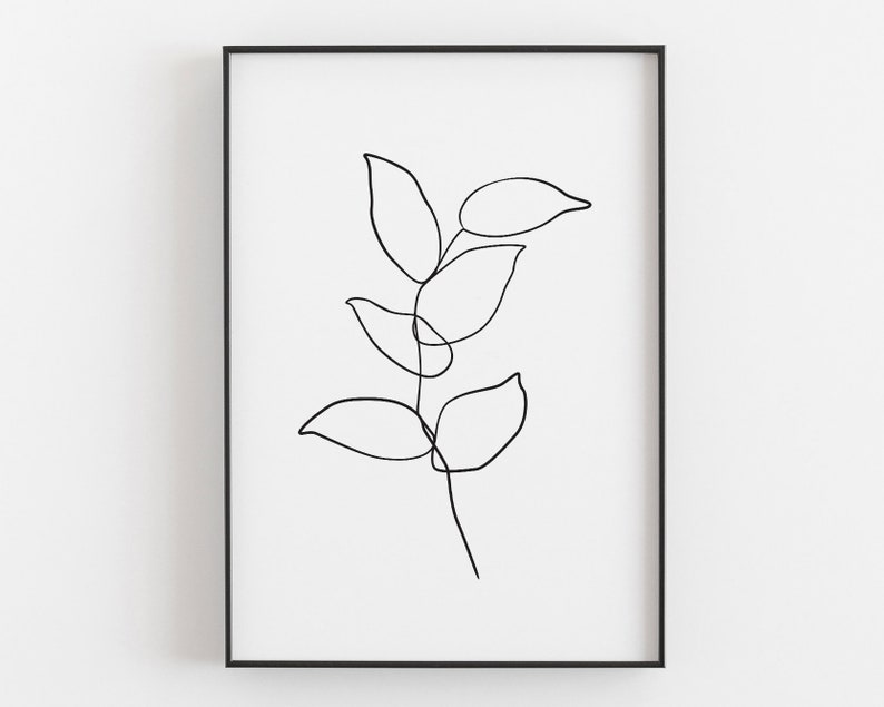 Printable botanical poster Botanical line drawing Minimalist | Etsy