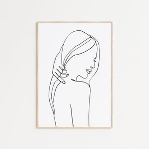Woman art, Printable wall art, Female line art, Line art poster, Female figure art, Woman line drawing, Minimalist art, Scandinavian print