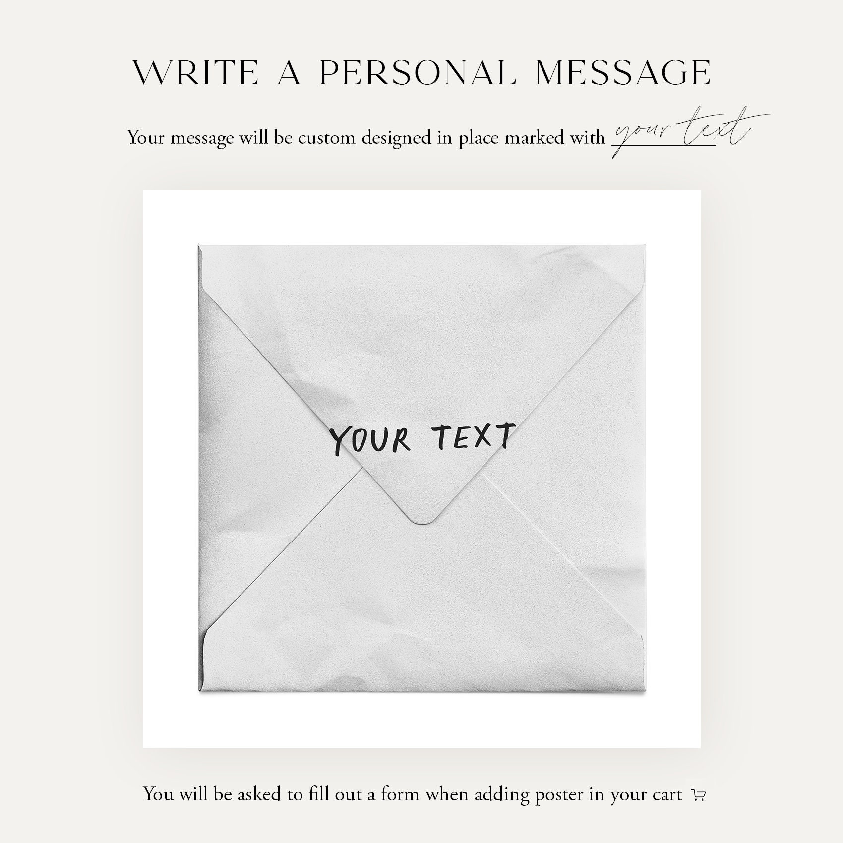 CUSTOM quote print on envelope Custom text print Etsy