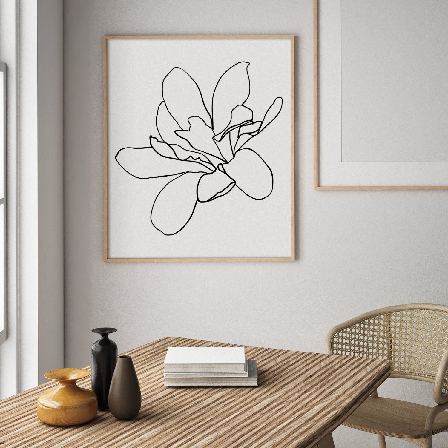 Abstract Magnolia Flower Print Printable Flower Line Art - Etsy