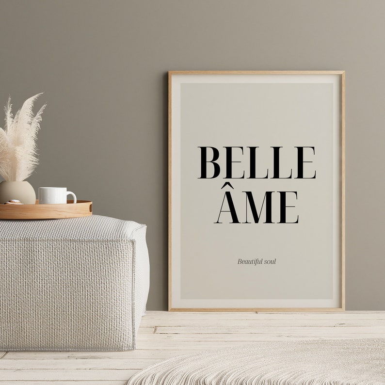 Belle Ame PRINTABLE Quote French Decor Definition Print Etsy UK