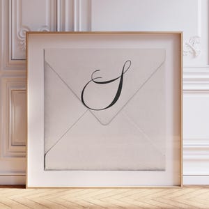 Calligraphic Letter S Print, Initial Wall Art, Letter S Poster, Alphabet Print, Monogram poster, Personal gift, Digital download