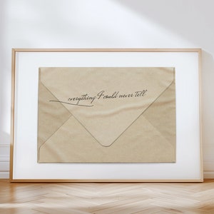 Everything I could never tell printable poster, Modern art, Mid century, Vintage poster, Abstract wall art, Envelope art, Statement wall art