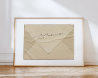 Envelope Art Print: 'Everything I Could Never Tell' Modern Wall Decor (Digital Download)