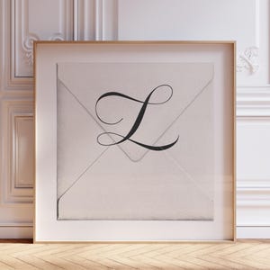 Impresión de la letra mayúscula L, inicial L imprimible, monograma L, regalo personalizado, decoración de guardería, póster con inicial neutra, letrero de pared con tipografía