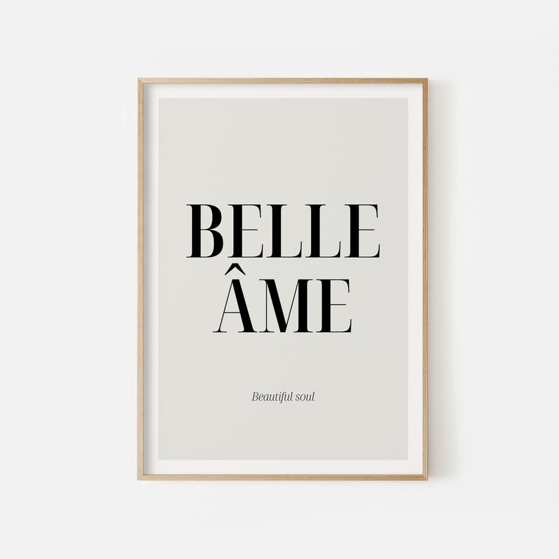 Belle Ame PRINTABLE Quote French Decor Definition Print Etsy