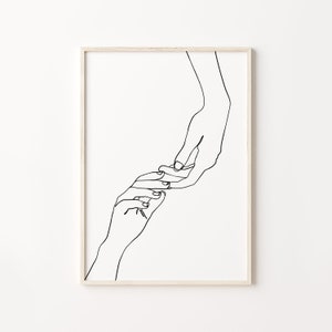 Woman hands print, Printable hands line art, Abstract hands, Continuous line drawing, Hands print, Hand poster, Minimalist print, Couple art