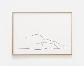 Body Positive Line Art Print: Curvy Woman Figure (Digital Download)