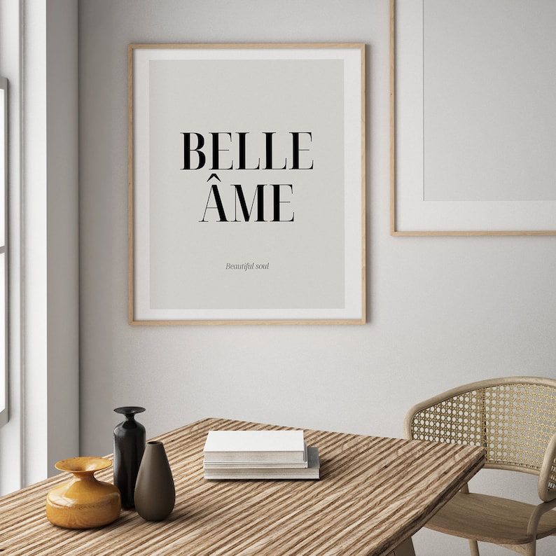 Belle Ame PRINTABLE Quote French Decor Definition Print Etsy