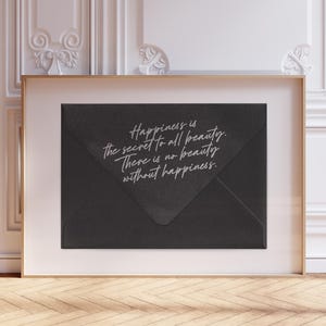 Inspirational Quote Print: Black and White Retro Art, Happiness, Trendy Print (Digital Download)