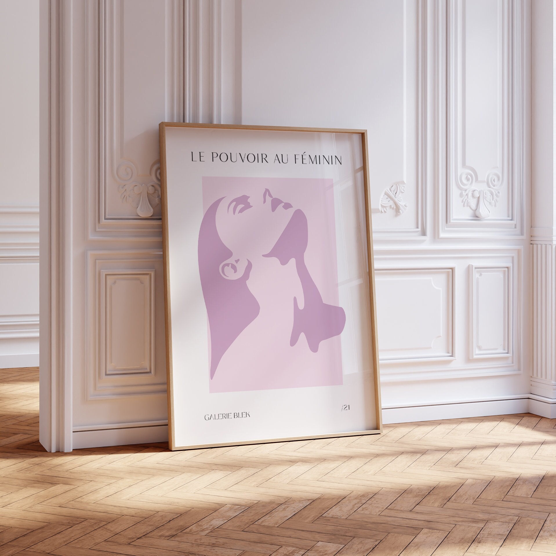 Face silhouette printable artwork, Purple wall art, Abstract woman, Woman face art, Museum poster, Mid century exhibition art, Pastel colour