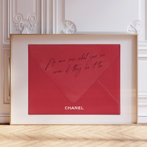 Red wall art, Handwritten Vintage Aesthetic Decor, Trendy Poster, Red wall art, Envelope poster, Minimalist, Red decor, Digital Download