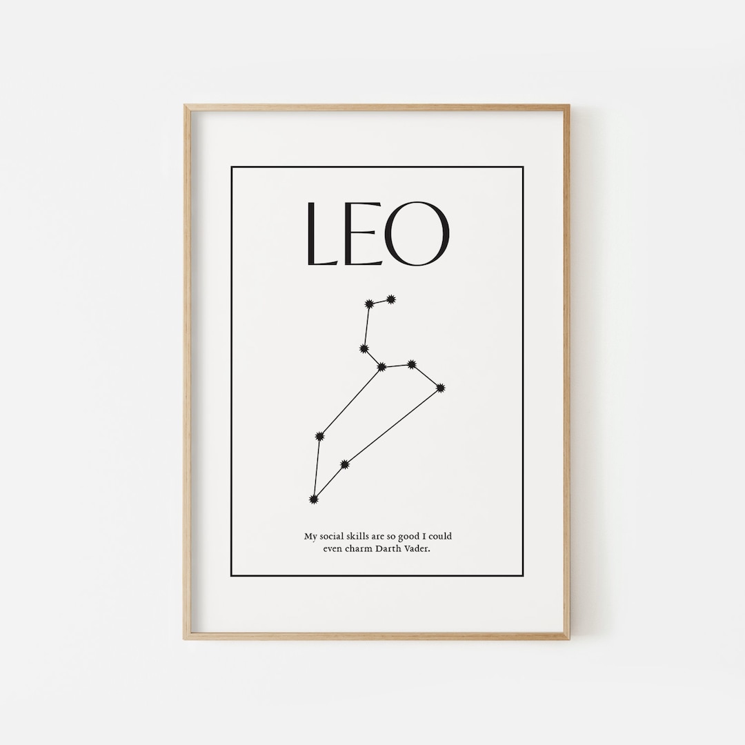 Printable Leo Zodiac Sign Printable Wall Decor, Constellation Art, Leo ...