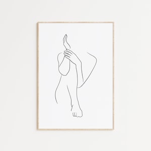 Female Nudity Line Art PRINTABLE, Line Wall Art, Female Nudity Print, Black and White Sketch, Sketch Art, Nordic Minimalist, Woman Body Art