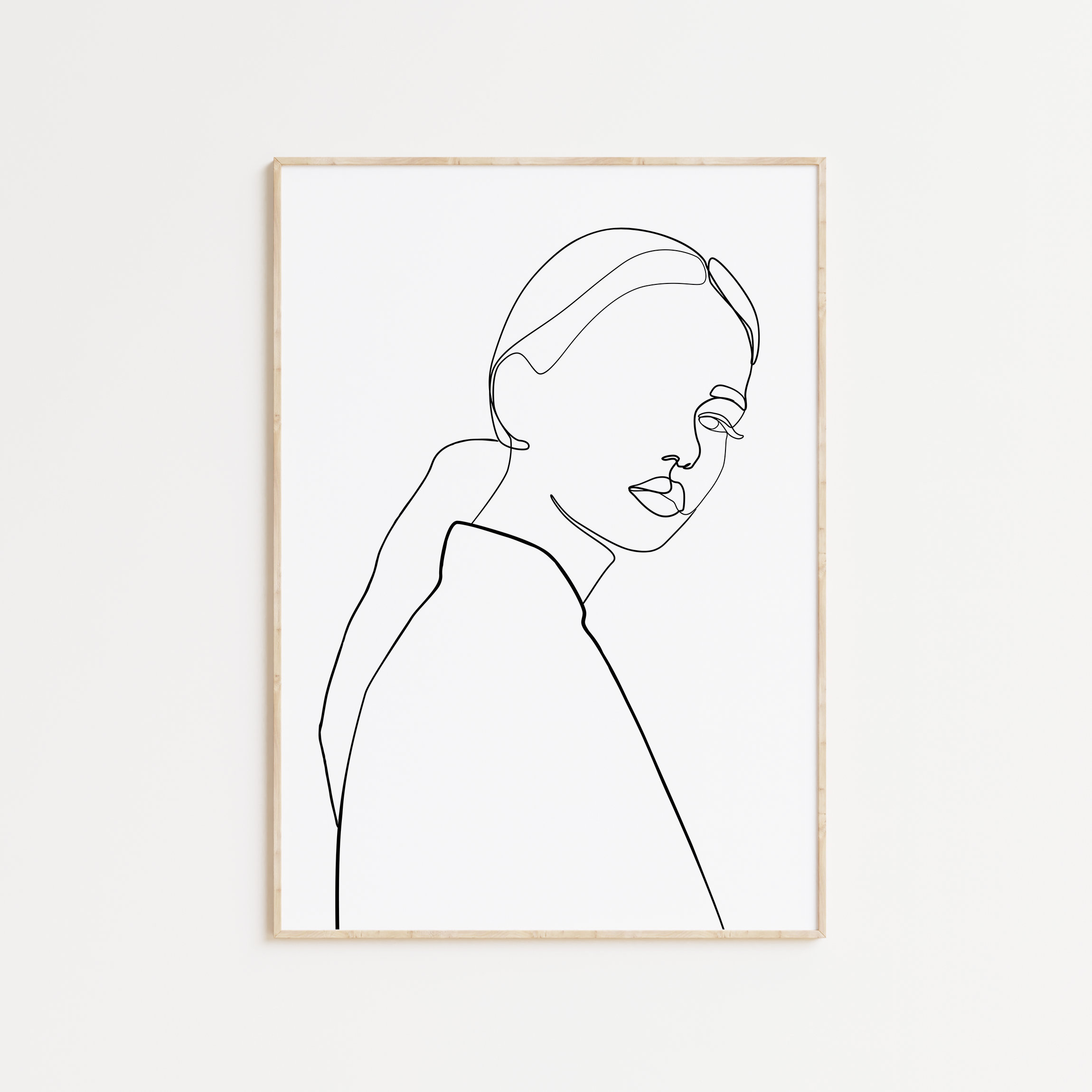 Fashion Wall Art One Line Drawing Woman Beauty Print Hand Etsy