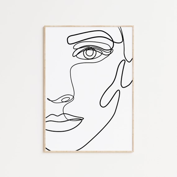 Abstract Face Line Drawing PRINTABLE Female Form Art Poster Etsy Canada