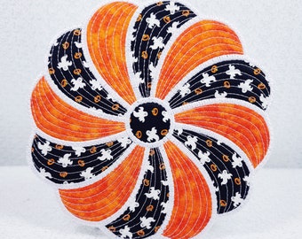 Tapete acolchado para taza con diseño de fantasma y calabaza: tapete para velas de Halloween