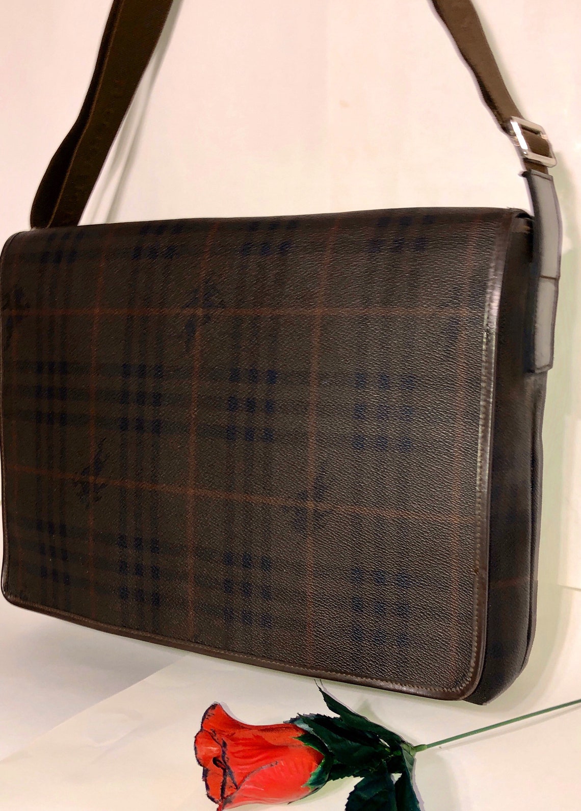 Burberry Brown Nova Check Messenger Bag Laptop Bag Etsy
