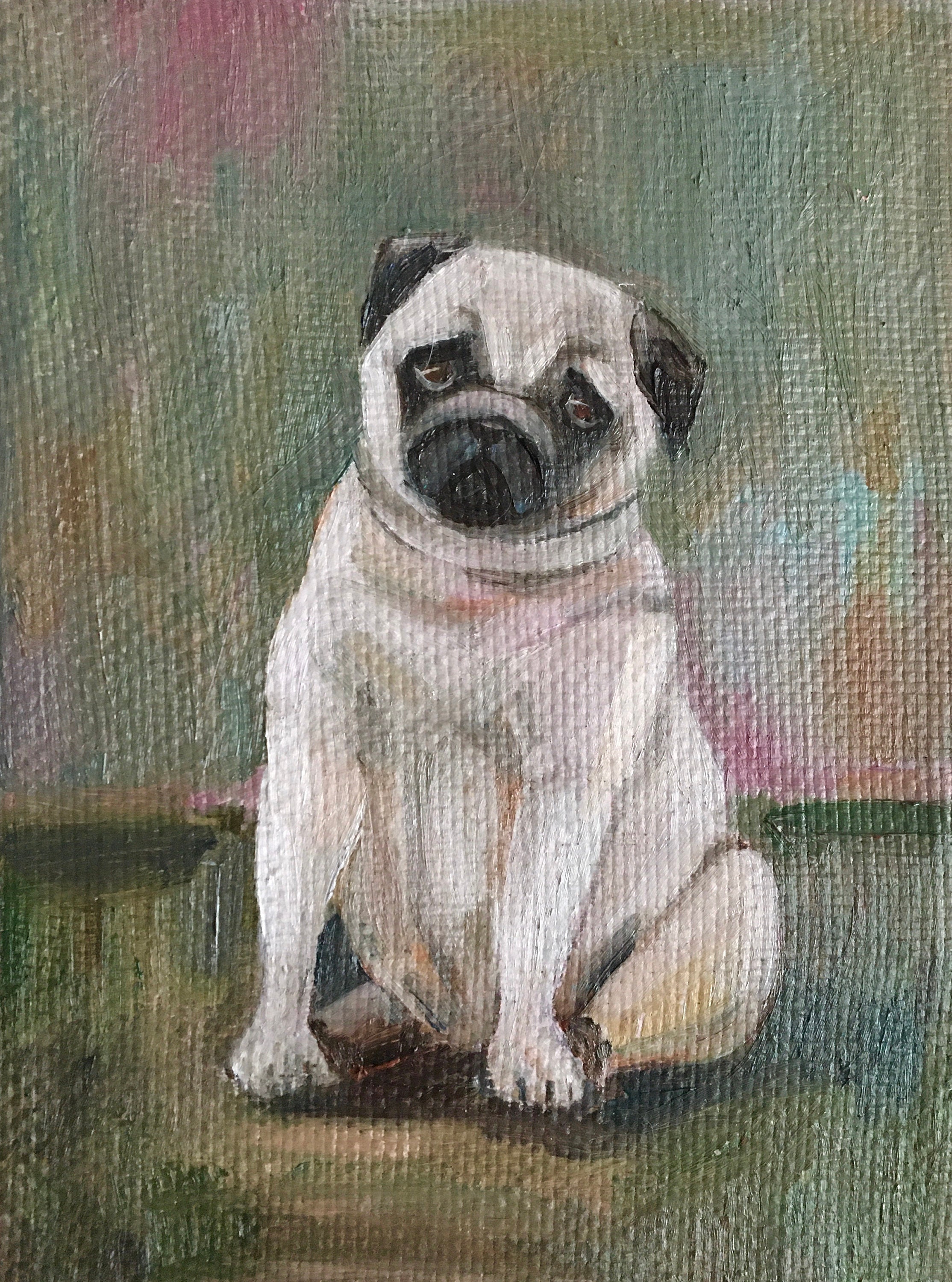 Mops Hund Gemälde Mops Hund Portrait Haustier Malerei Etsy