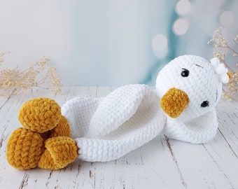 Crochet Duck Lovey Pattern, Baby Lovey Blanket, Crochet Duck Snuggler, Pattern Mallard Duck, Amigurumi Duck Security Blanket, Comforter. CM