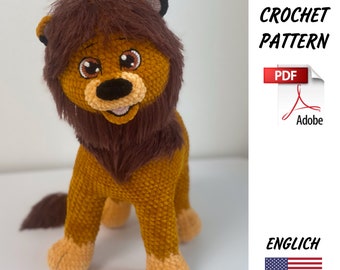 Crochet Pattern Lion/ Funny Plush Lion/ Crochet Design PDF Lion/ Amigurumi Pattern