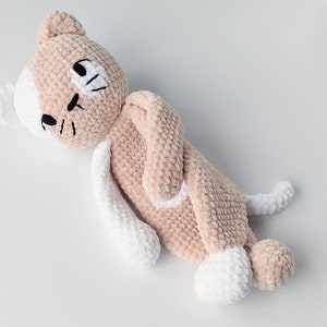Comforter cat, Kitten lovey, Crochet doll snuggler, Pattern baby doll, Amigurumi lovey pattern, Crochet cat pattern, Cat tutorial. CM image 7