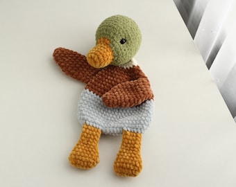 Crochet  Duck Lovey Pattern, Crochet Snuggler, Crochet Lovey Pattern, Baby Lovey Blanket, Crochet Mallard Duck, Ol