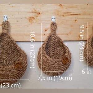 Patrón de cesta de crochet para colgar en la pared / Patrón de crochet PDF / Decoración de pared DIY / Patrón para principiantes / Cesta de almacenamiento / Organización del hogar rústico JB imagen 7