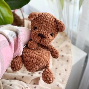 Crochet pattern bear Snuggler Bear No Sew English pattern Bear Knotted Lovey Crochet Animal Snuggle animal Crochet pattern for beginners