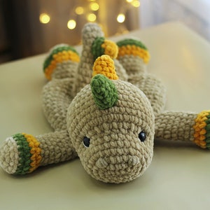 Couette dinosaure, Dinosaure amoureux, Tutoriel de modèle de dinosaure, Crochet amoureux, Modèle de dinosaure au crochet, Modèle amoureux Amigurumi, Poupée de chiffon, Ol image 10