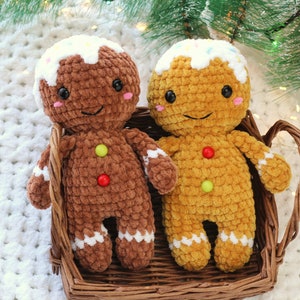 PDF PATTERN Crochet Gingerbread Man, Christmas ornaments, Christmas Amigurumi pattern plush toy, Gingerbread Boy Crochet Pattern, Ol