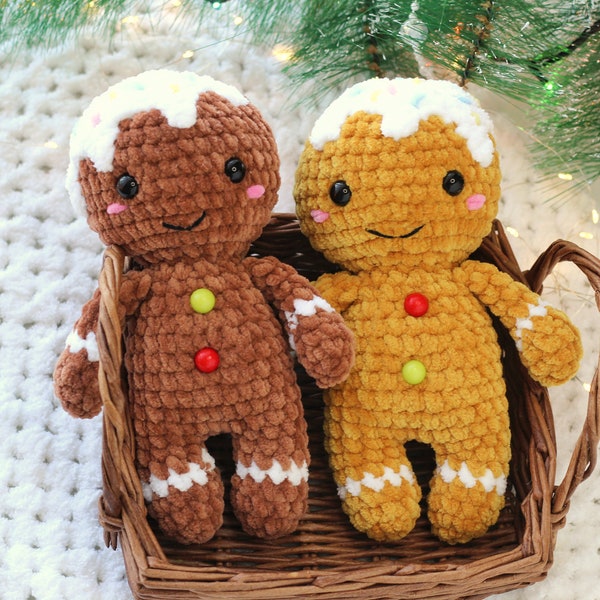 PDF MUSTER Häkelanleitung Lebkuchenmann, Weihnachtsschmuck, Weihnachten Amigurumi Anleitung, Plüschtier, Lebkuchen Junge Häkelanleitung, Ol